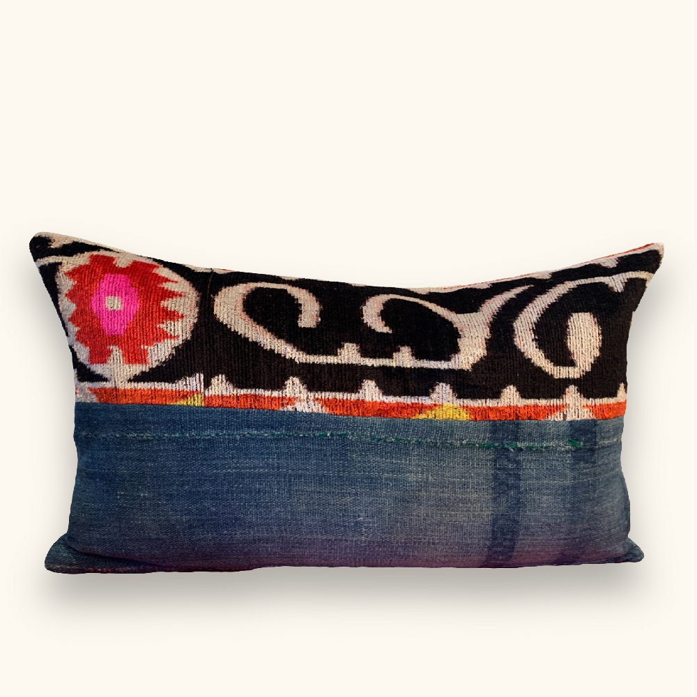 Uzbekistan Ikat Velvet Pillow