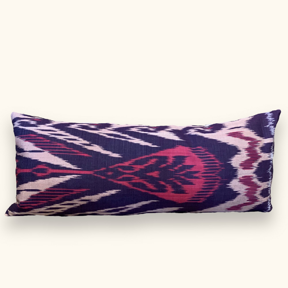 Purple Ikat Lumbar Pillow