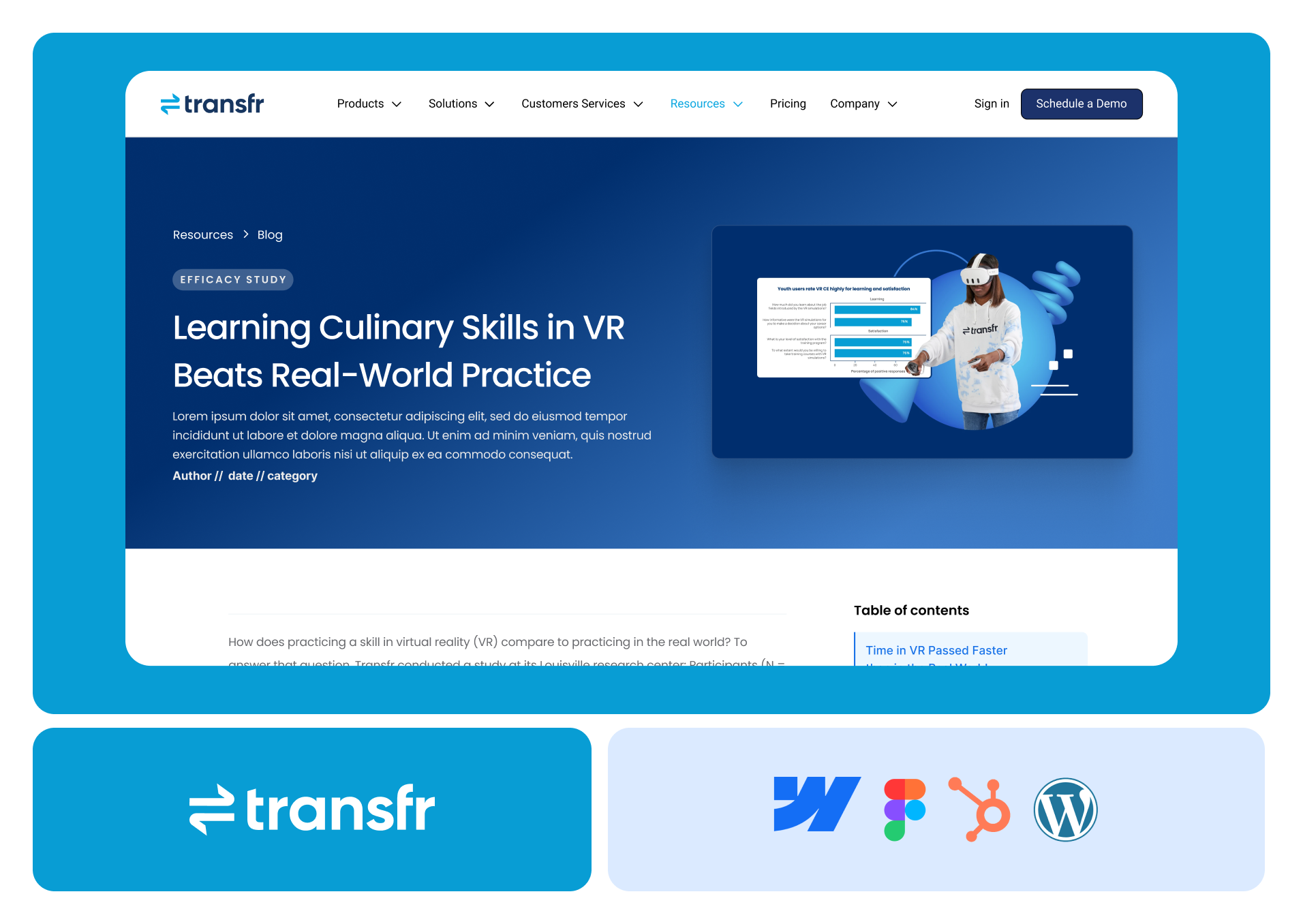 VR SaaS website migration from wordpress to webflow