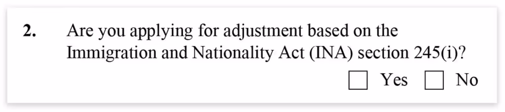 Form I-485, Part 2, Immigration and Nationality Act
