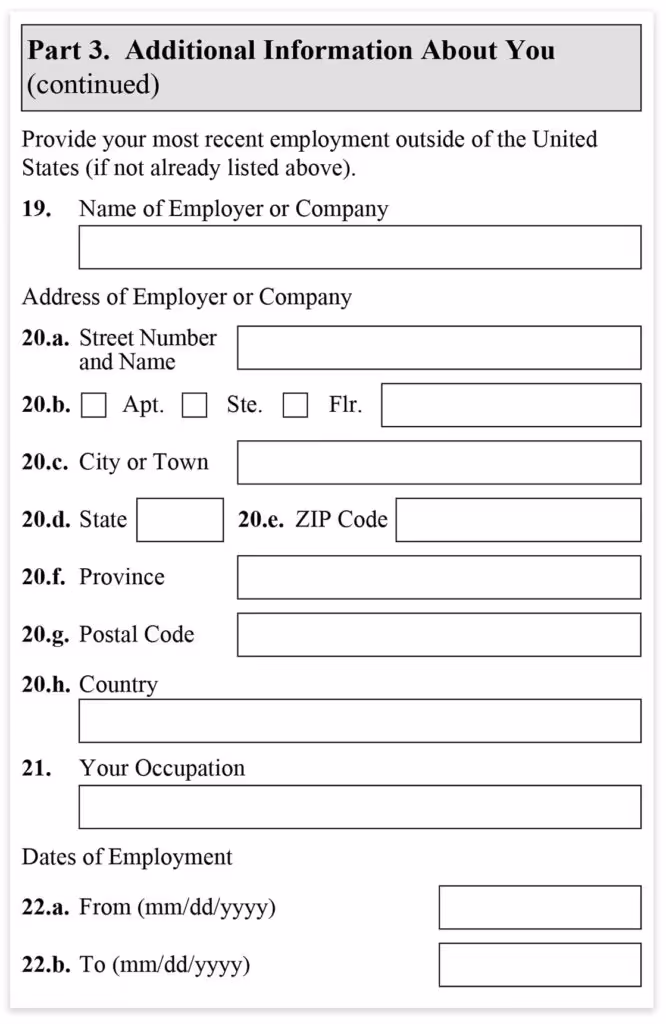 Form I-485, Part 3, Additional Information continued