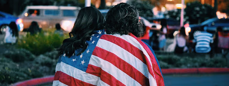 Couple with US Flag