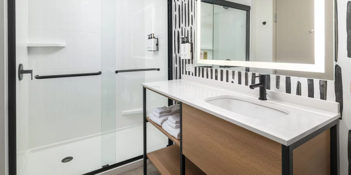 Bathroom at Atwell Suites Henderson at the Pass by IHG Hotels and Resorts.