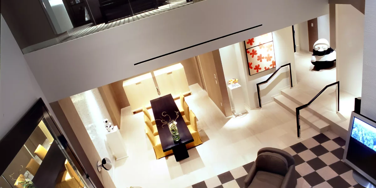 Skylofts One Bedroom Loft Living Area at MGM Grand Las Vegas.