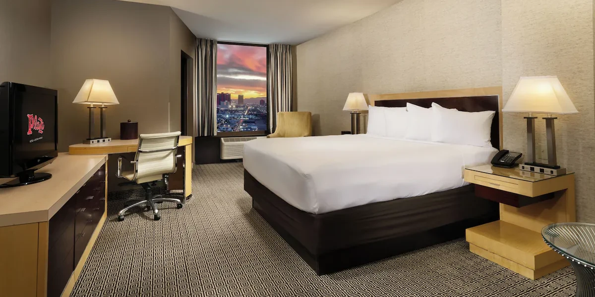 Deluxe King at Plaza Hotel and Casino Las Vegas.