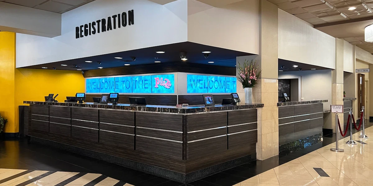 Lobby at Plaza Hotel and Casino Las Vegas.