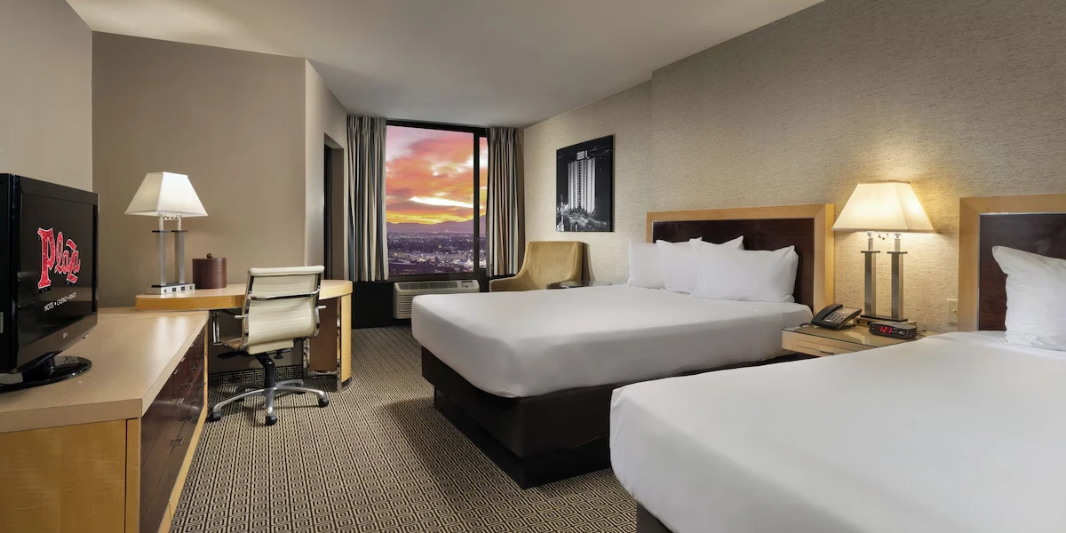 Deluxe Two Queens at Plaza Hotel and Casino Las Vegas.