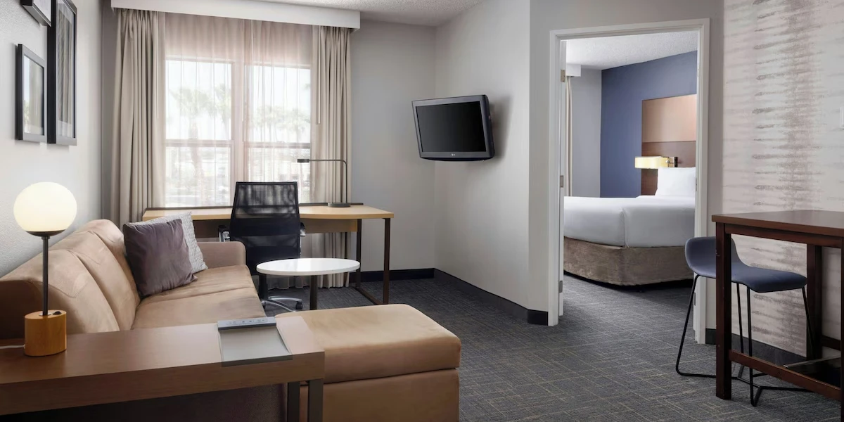 Suite Living Area at Residence Inn Las Vegas Henderson/Green Valley.