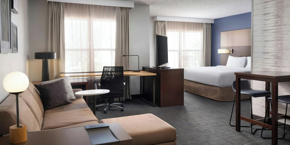 Suite Living Area at Residence Inn Las Vegas Henderson/Green Valley.