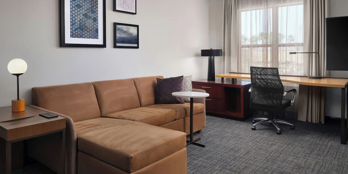 Suite Living Area at Residence Inn Las Vegas Henderson/Green Valley.