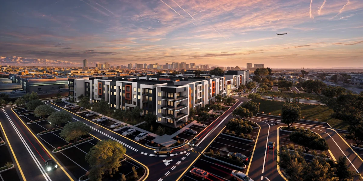 Hotel Exterior at Otonomus Hotel Las Vegas.