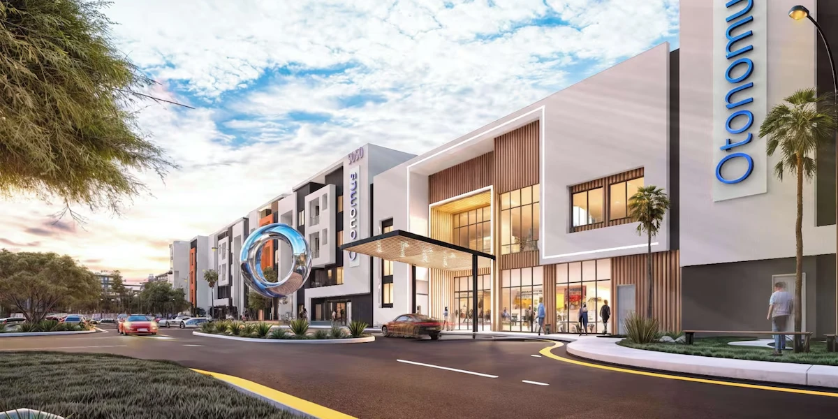 Hotel Exterior at Otonomus Hotel Las Vegas.