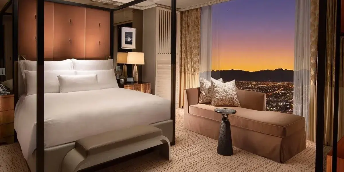 Wynn Tower Suite Salon Bedroom at Wynn Las Vegas and Encore.