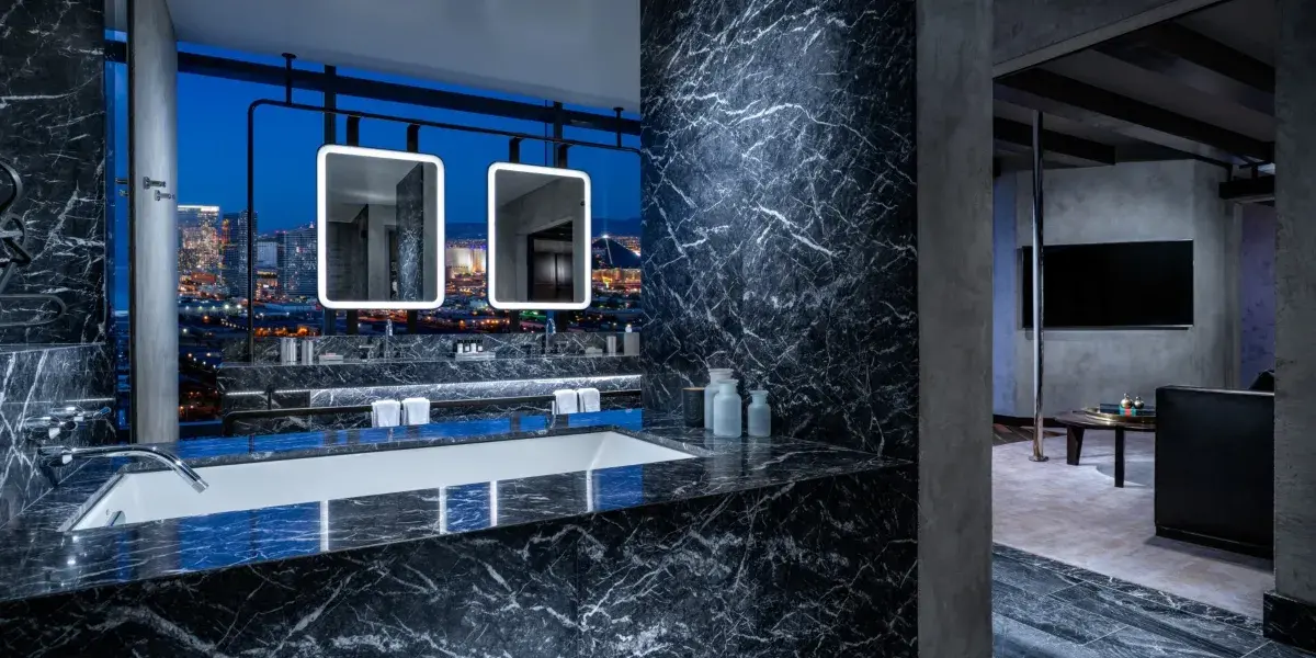 Loft Suite Bathroom at Palms Casino Resort Las Vegas.