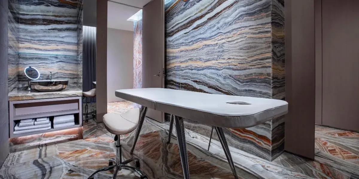 One Story Sky Villa Massage Table at Palms Casino Resort Las Vegas.