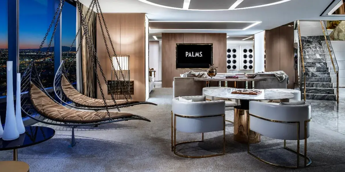 Two Story Sky Villa Living Area at Palms Casino Resort Las Vegas.