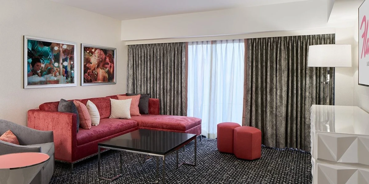 Flamingo Junior Suite Two Queens Living Area at Flamingo Las Vegas