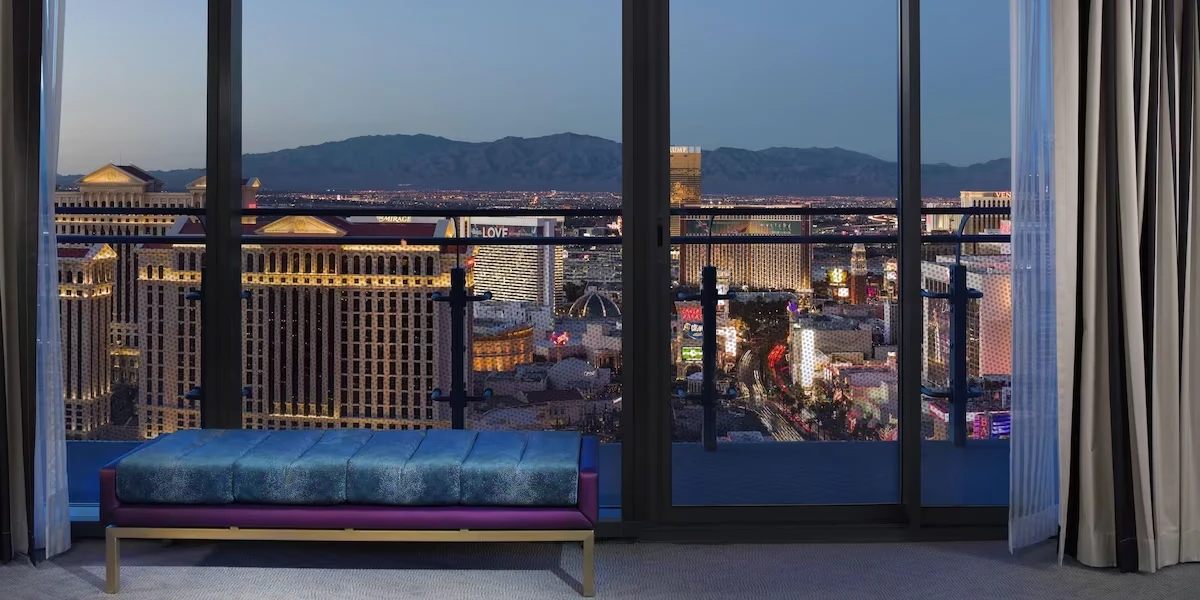 Wraparound Terrace Suite View at The Cosmopolitan of Las Vegas.