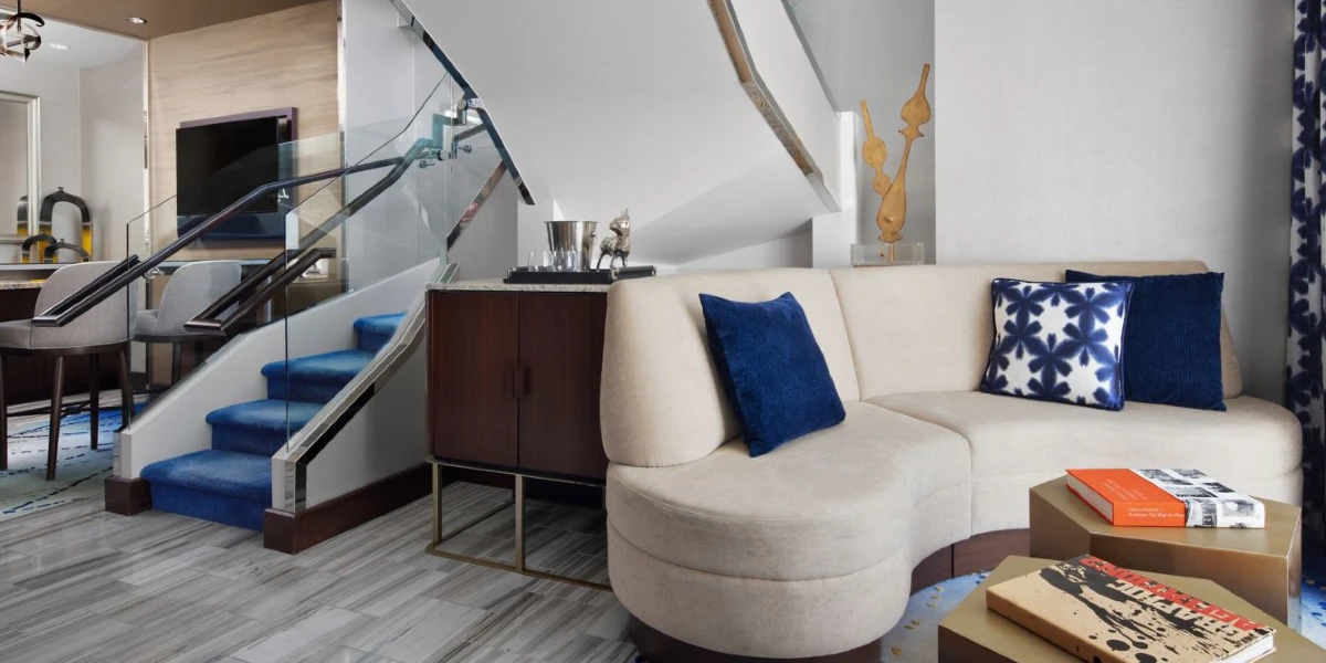 Lanai Suite Living Area at The Cosmopolitan of Las Vegas.