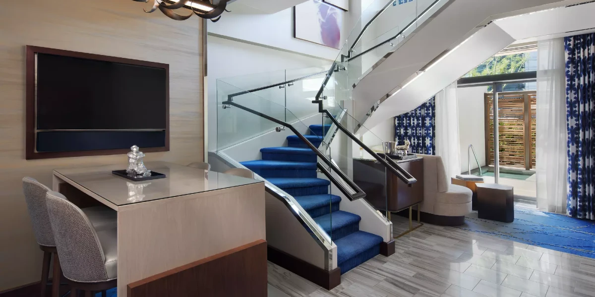 Lanai Suite Staircase at The Cosmopolitan of Las Vegas.