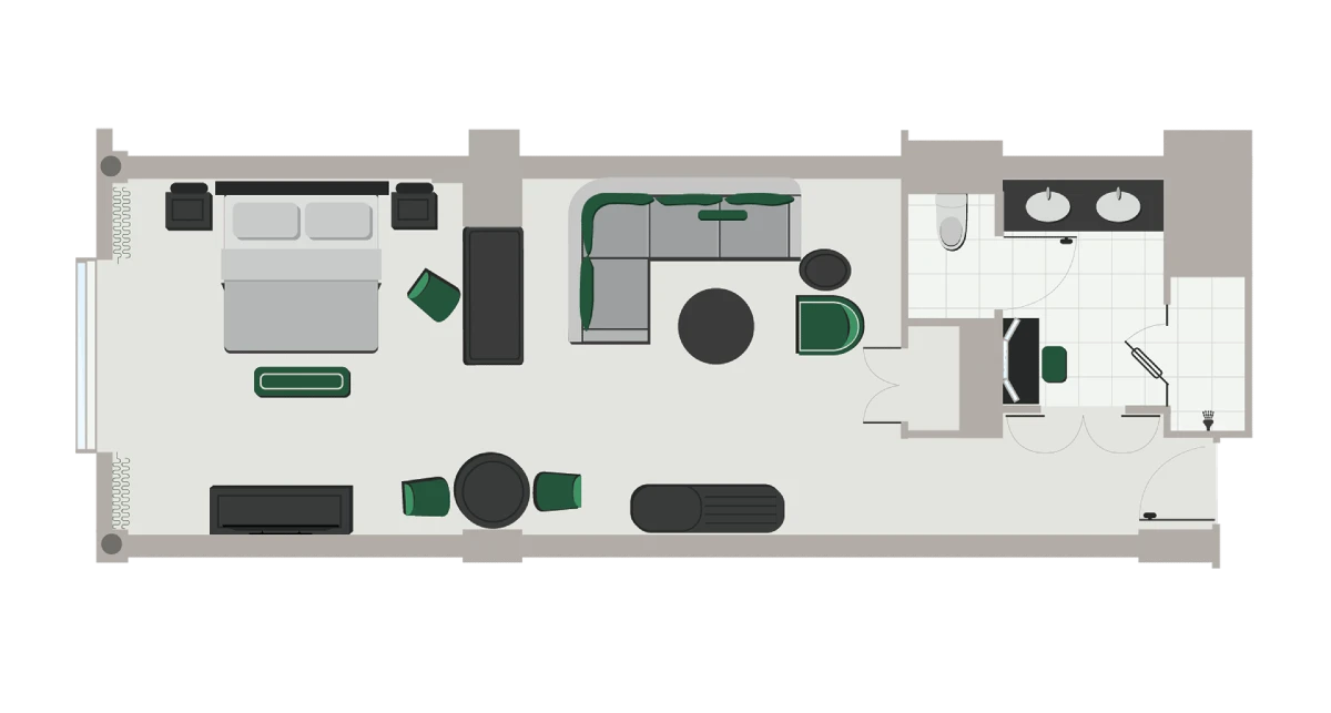 New Luxury Loft King Suite Floor Plan at The Venetian Resort Las Vegas.
