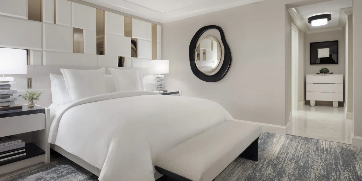 Valley View Suite Bedroom at Four Seasons Hotel Las Vegas.