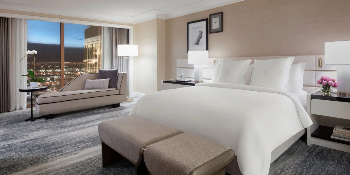 Penthouse Suite Bedroom at Four Seasons Hotel Las Vegas.