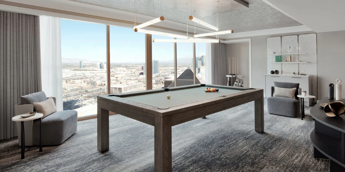 Penthouse Suite Pool Table at Four Seasons Hotel Las Vegas.