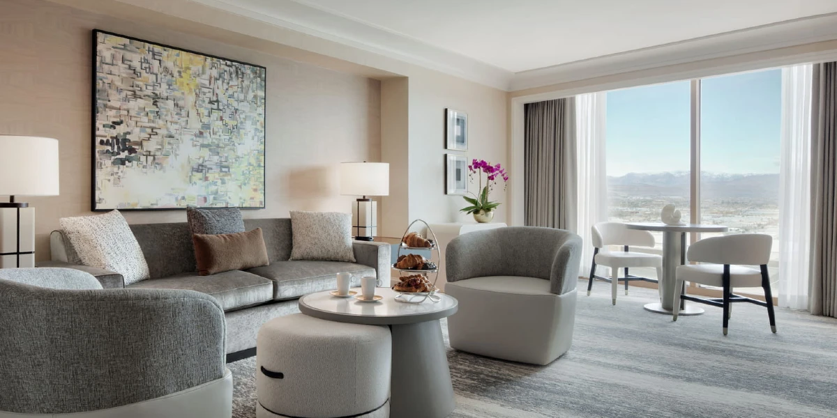 Penthouse Suite Living Area at Four Seasons Hotel Las Vegas.