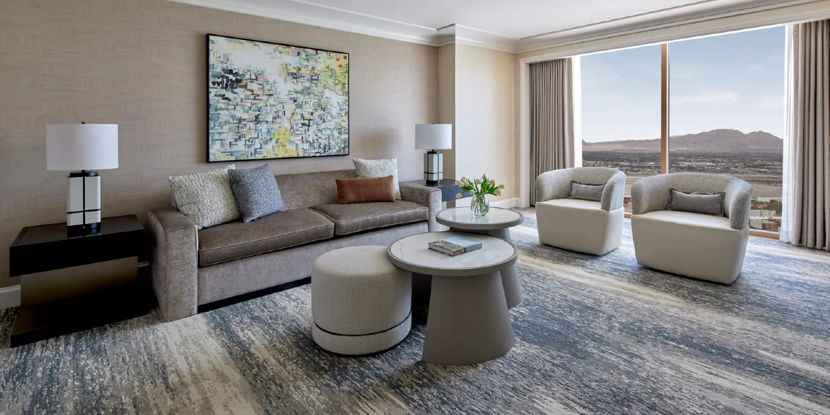 Executive Suite Living Area at Four Seasons Hotel Las Vegas.