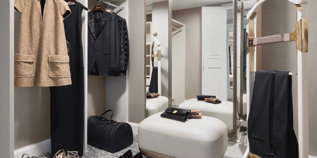 Strip View Presidential Suite Walk-in Wardrobe at Four Seasons Hotel Las Vegas.