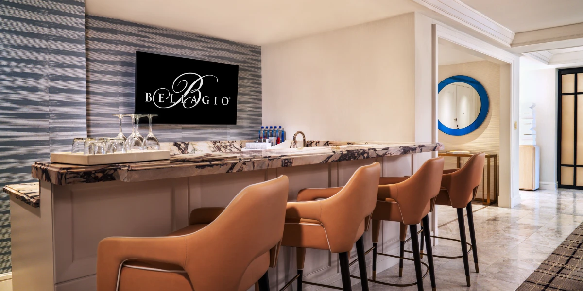 Executive Hospitality Suite Wet Bar at Bellagio Las Vegas.