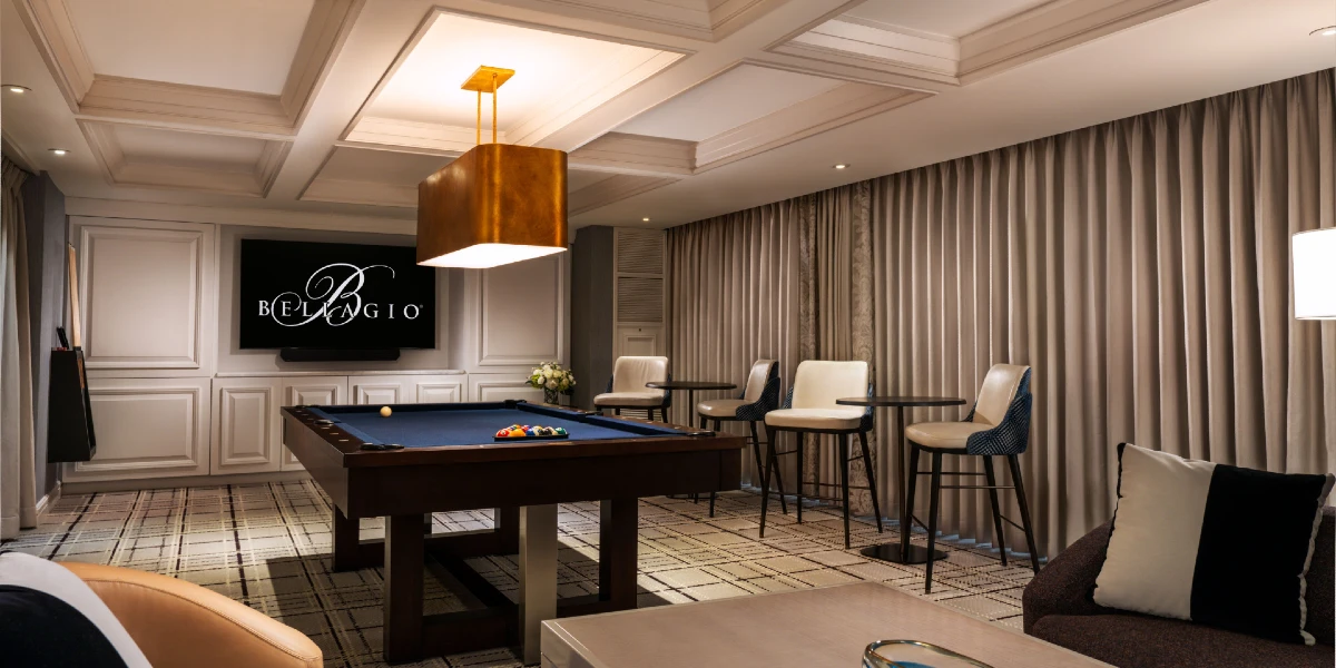 Executive Hospitality Suite Pool Table at Bellagio Las Vegas.