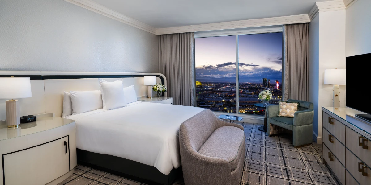 Two Bedroom Bellagio Suite Bedroom at Bellagio Las Vegas.