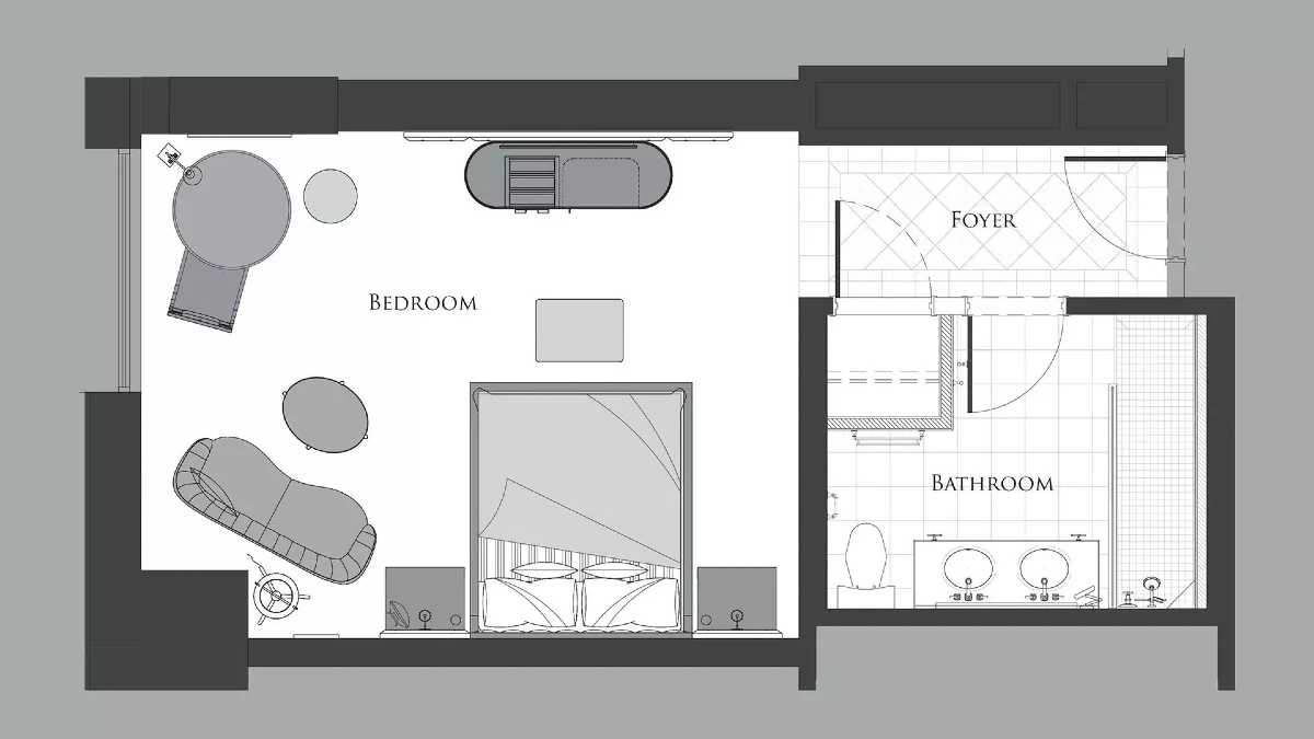Premier Room Floor Plan at Bellagio Las Vegas.