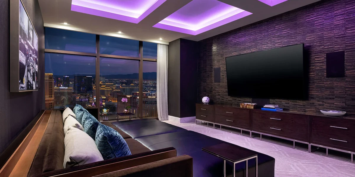 Four Bedroom Chairman Villa Cinema at Crockfords Las Vegas at Resorts World.