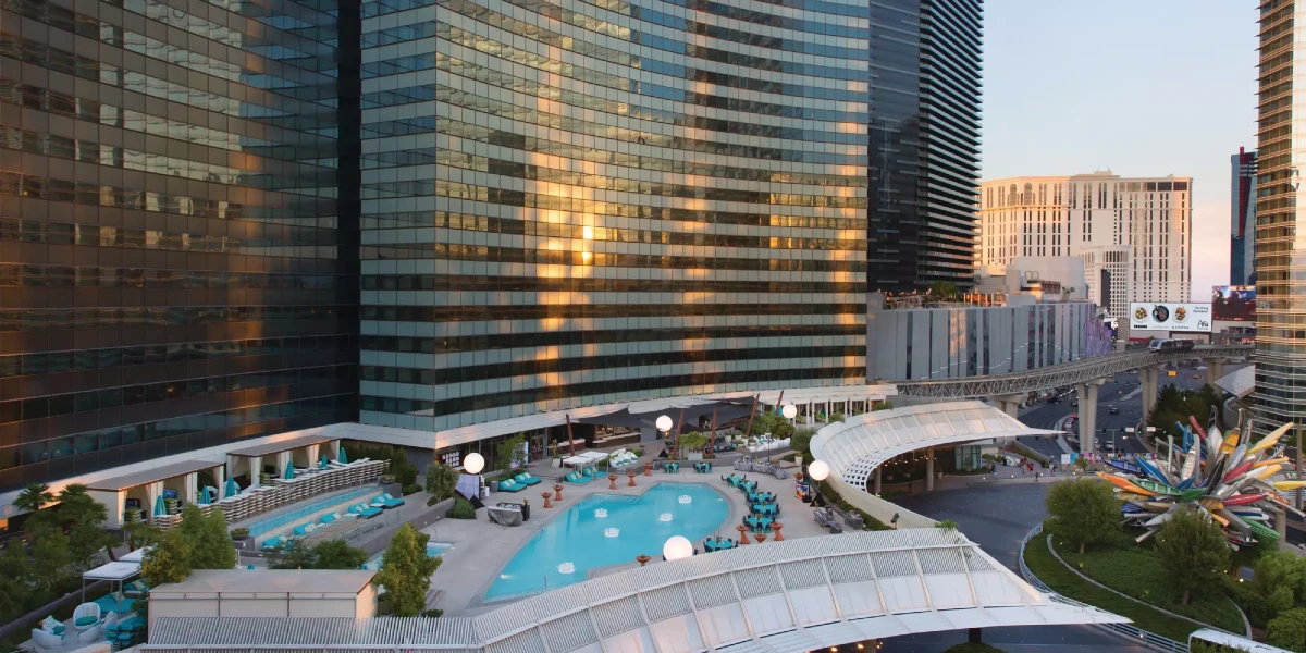 Hotel Exterior at Vdara Hotel and Spa at Aria.