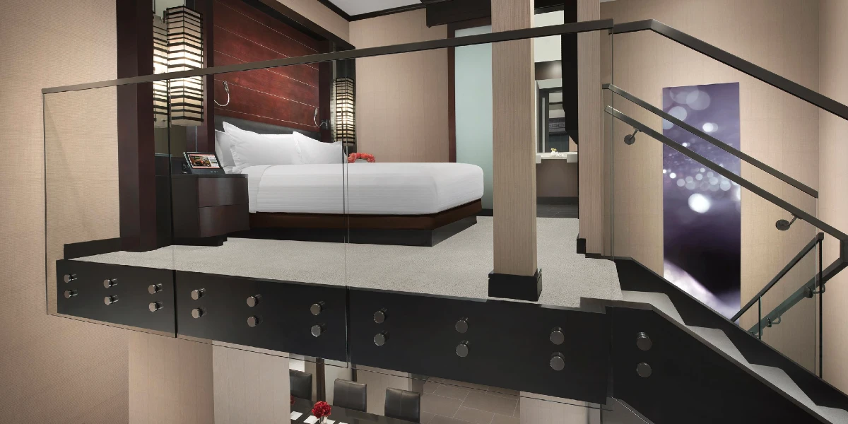 One Bedroom Loft Bedroom at Vdara Hotel and Spa at Aria Las Vegas.