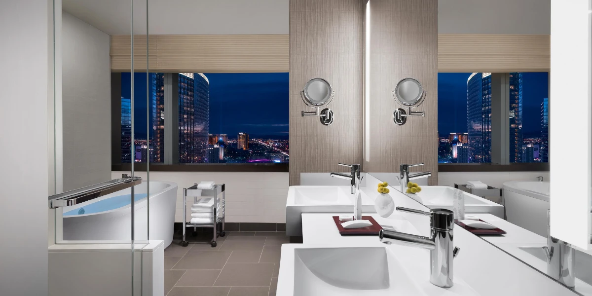 Vdara Suite Bathroom at Vdara Hotel and Spa at Aria Las Vegas.