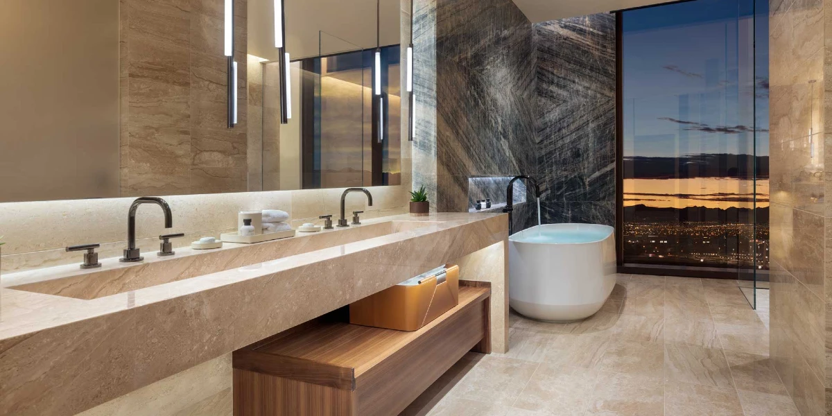 Veranda King Suite Bathroom at Durango Casino and Resort Las Vegas.