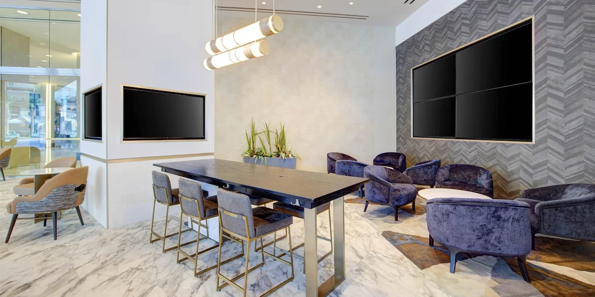 Lobby at Hilton Club Elara Las Vegas.