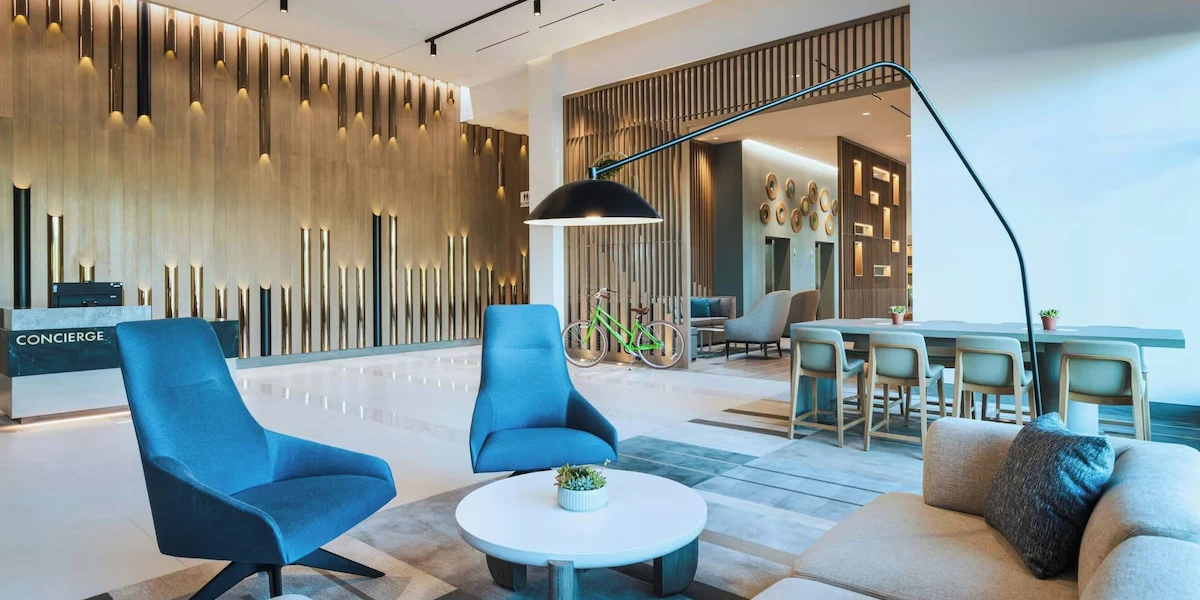 Lobby at Element Las Vegas Symphony Park.