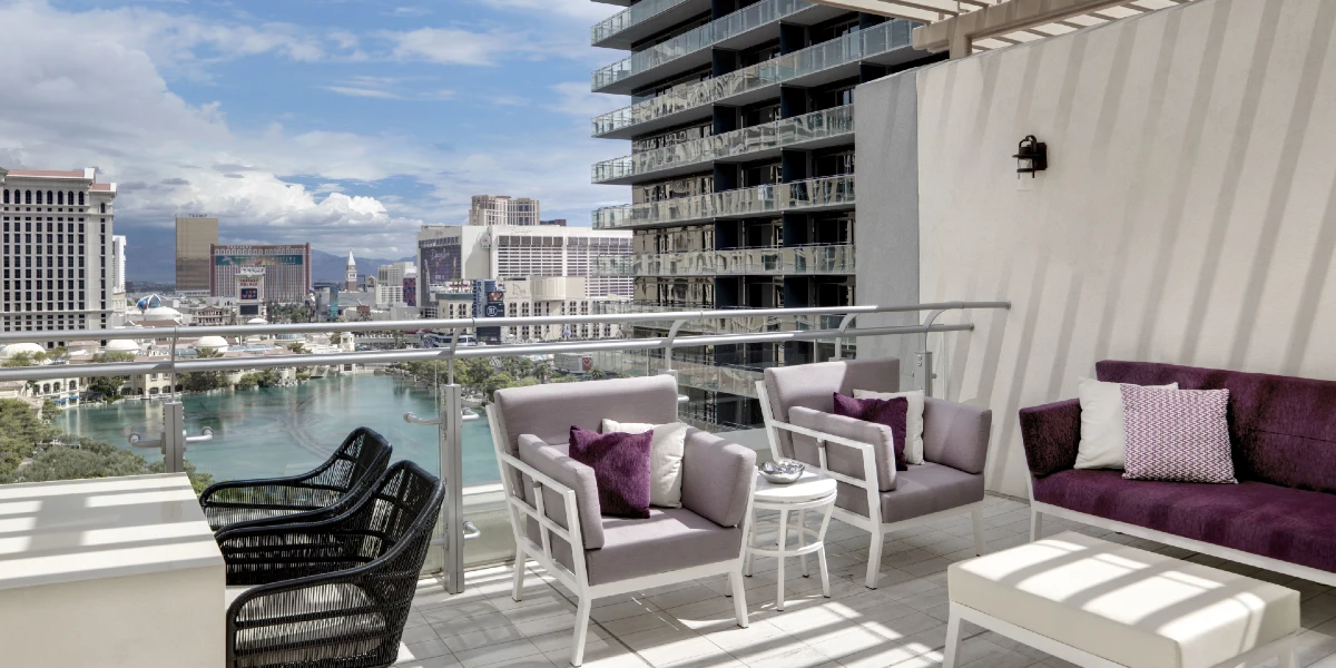 Bungalow Private Patio at The Cosmopolitan of Las Vegas.