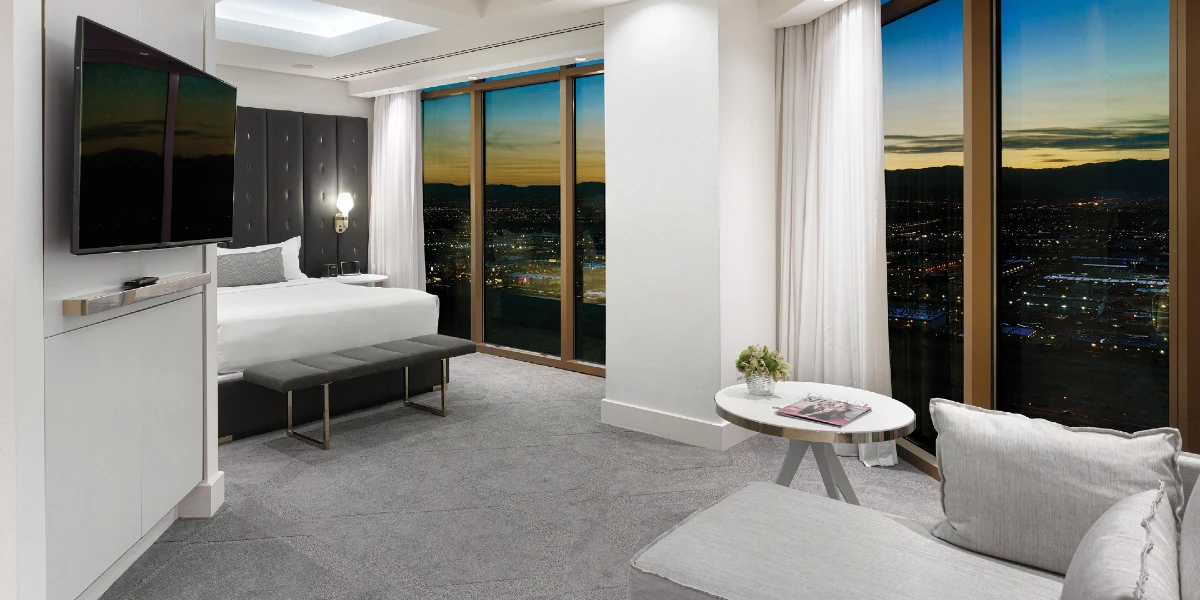 W Penthouse Panoramic Suite Living Area at W Las Vegas.