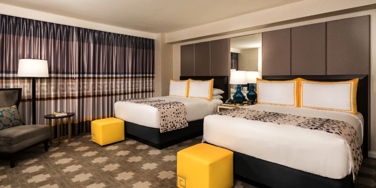 Julius Tower Deluxe Room Two Queens at Caesars Palace Las Vegas.