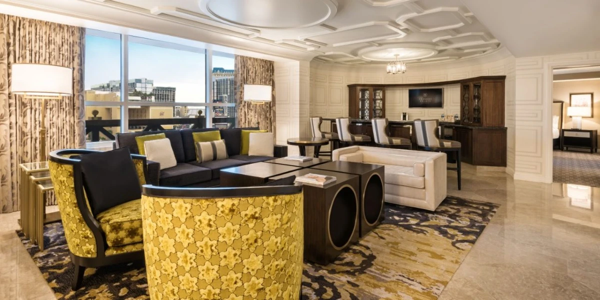 Julius Tower Premium Suite Living Area at Caesars Palace Las Vegas.