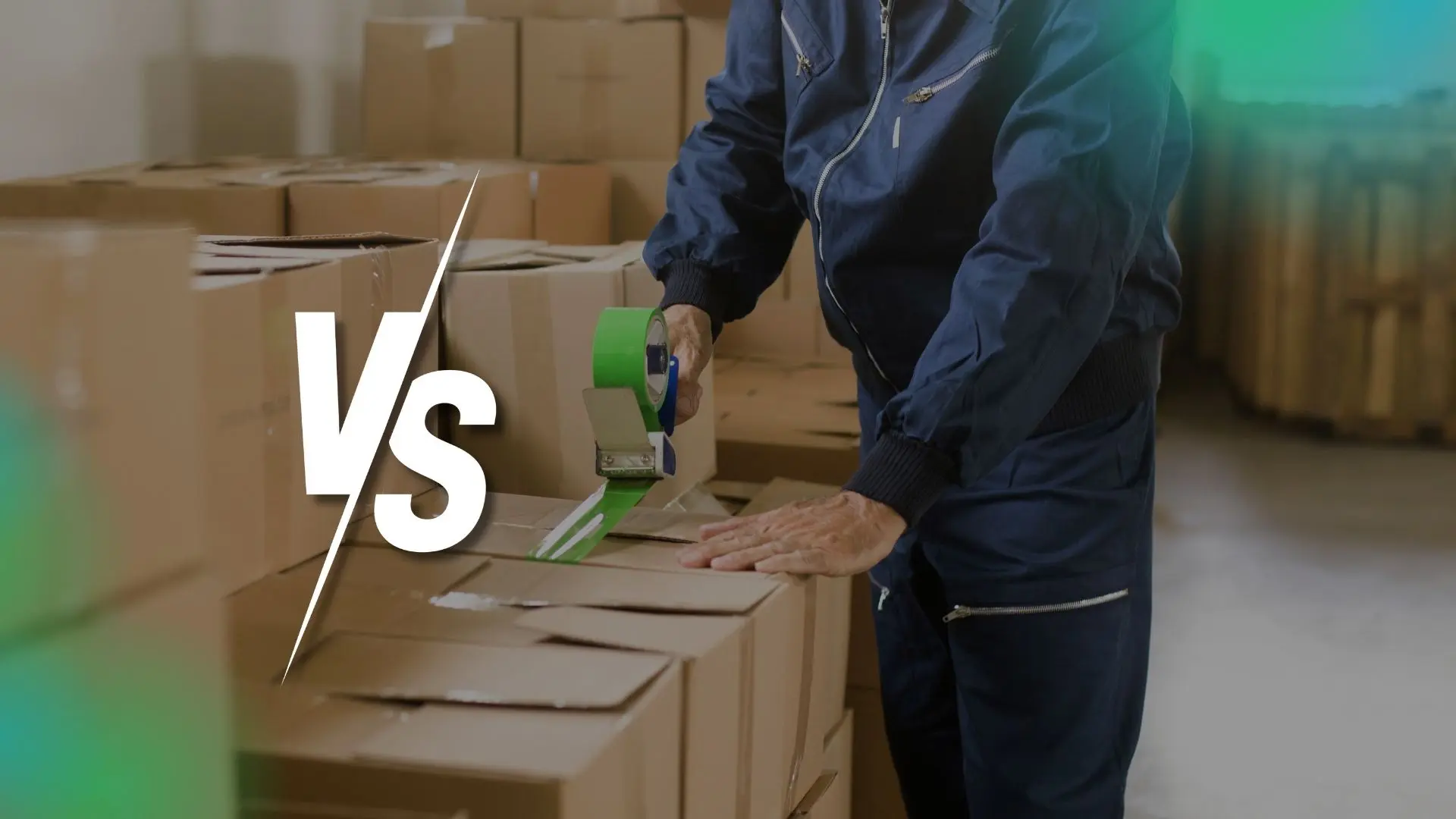 Operator preparing logistics packages, representing supplier coordination and inventory management in modern supply chains.