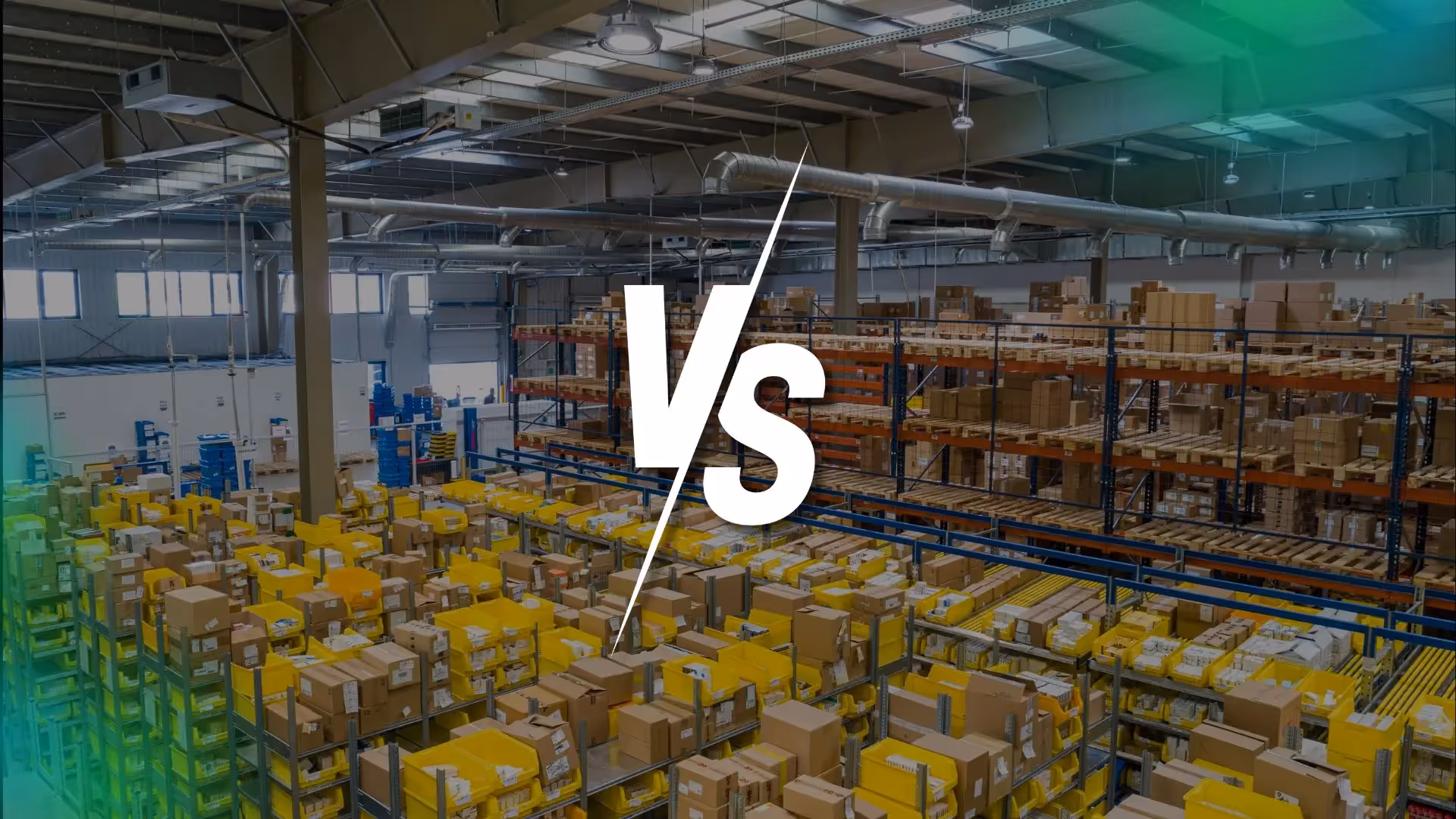 Warehouse illustrating ecommerce inventory management software used to manage stock across multiple locations
