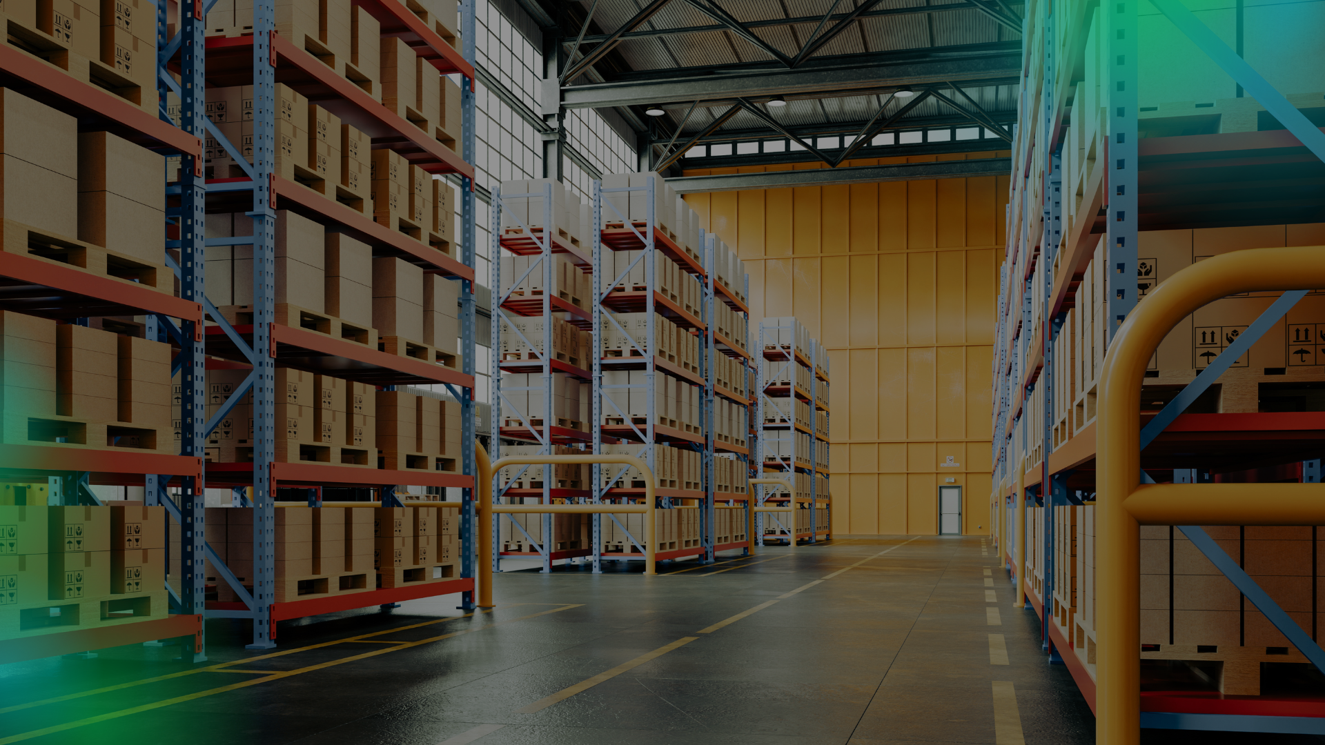High-bay warehouse storing raw material buffers, showing how inventory optimization reduces exposure to supply disruptions