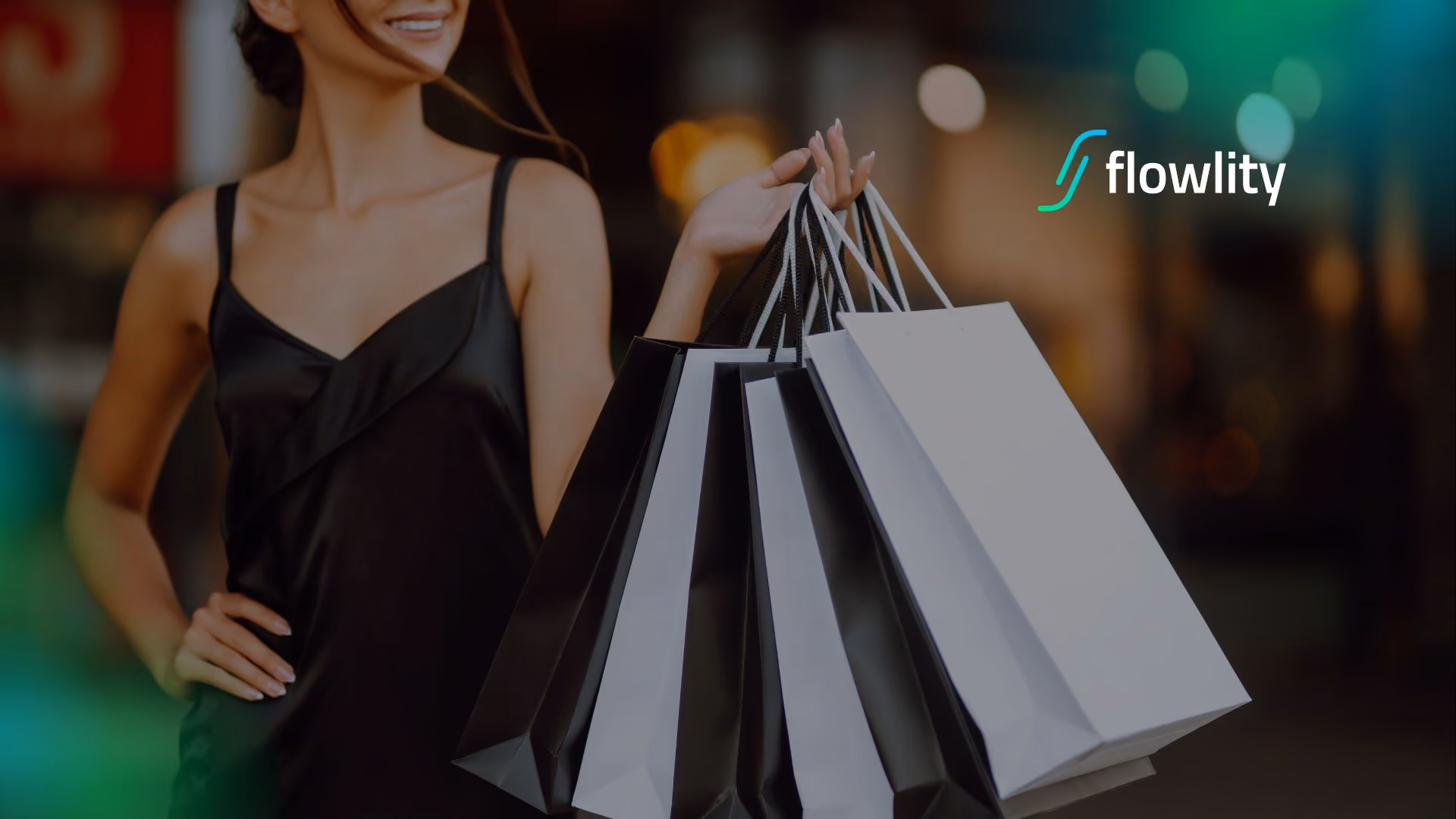 Smiling retail shopper holding store bags, illustrating customer satisfaction in retail Supply Chain management